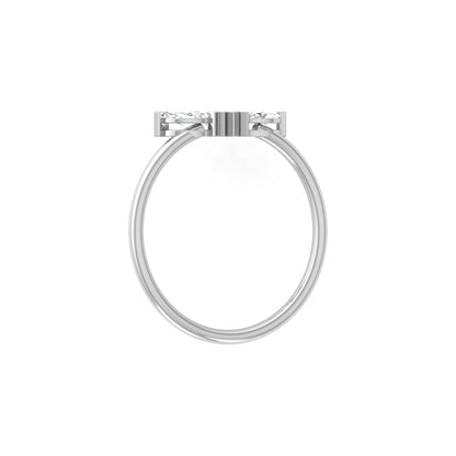 Marquise Diamond Curved Crown Engagement Ring