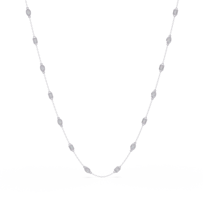 Marquise & Emerald Cut Lab Grown Diamond Station Necklace - HIGHCARAT DIAMONDS