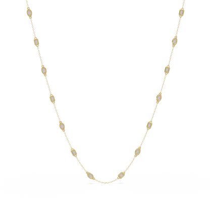 Marquise & Emerald Cut Lab Grown Diamond Station Necklace - HIGHCARAT DIAMONDS