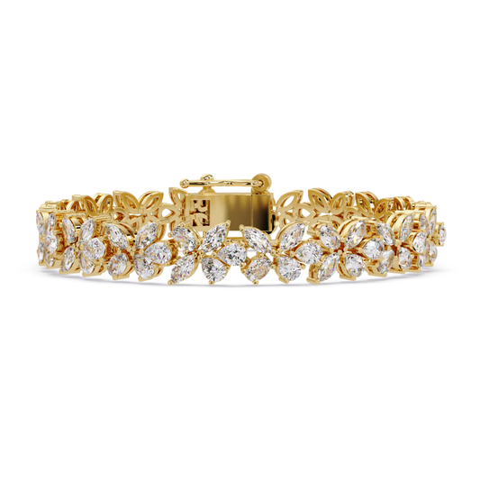Marquise Lab Grown Diamond Floral Bracelet - HIGHCARAT DIAMONDS