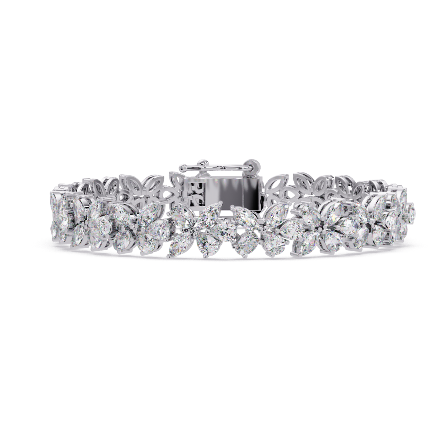 Marquise Lab Grown Diamond Floral Bracelet - HIGHCARAT DIAMONDS