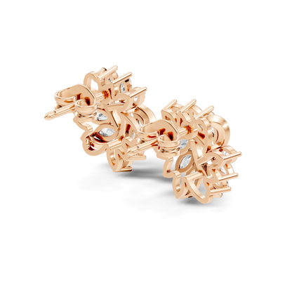 Women's 14K Gold Marquise Labgrown Diamond  Vintage Stud Earrings For Women's - HIGHCARAT DIAMONDS