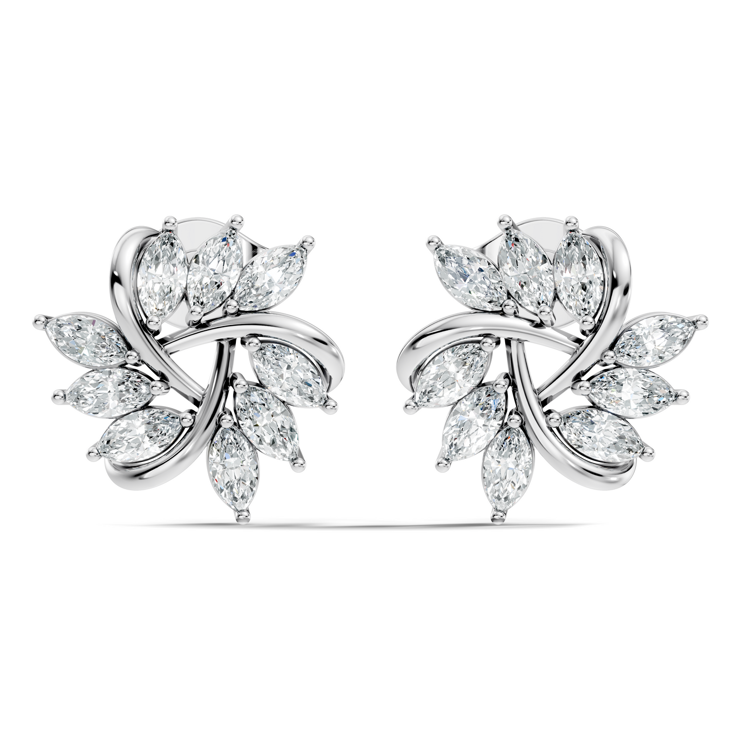 Women's 14K Gold Marquise Labgrown Diamond  Vintage Stud Earrings For Women's - HIGHCARAT DIAMONDS