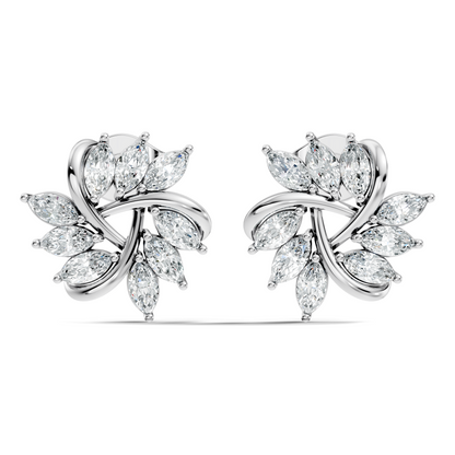 Women's 14K Gold Marquise Labgrown Diamond  Vintage Stud Earrings For Women's - HIGHCARAT DIAMONDS