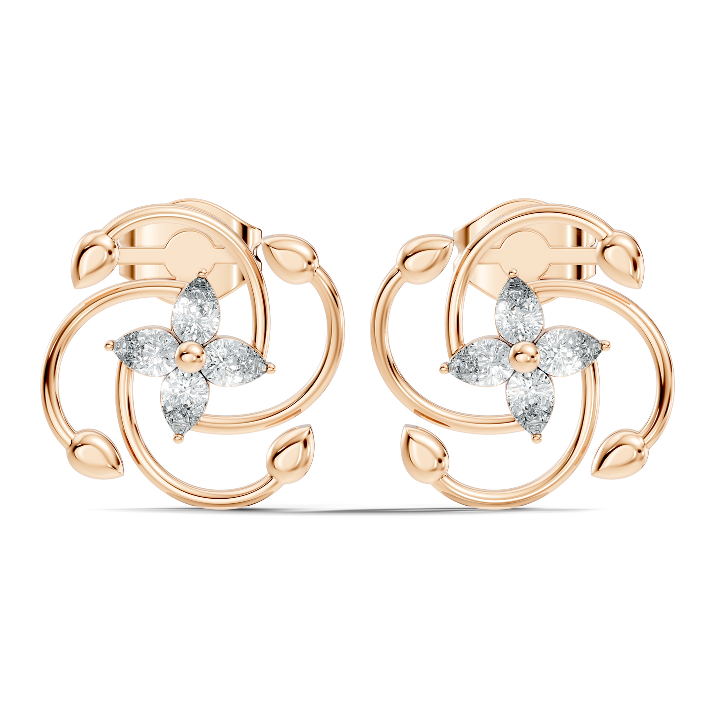 Stunning 14K White Gold Pear Cut Lab-Grown Diamond Earrings For Her Elegance - HIGHCARAT DIAMONDS