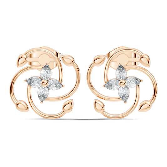 Stunning 14K White Gold Pear Cut Lab-Grown Diamond Earrings For Her Elegance - HIGHCARAT DIAMONDS