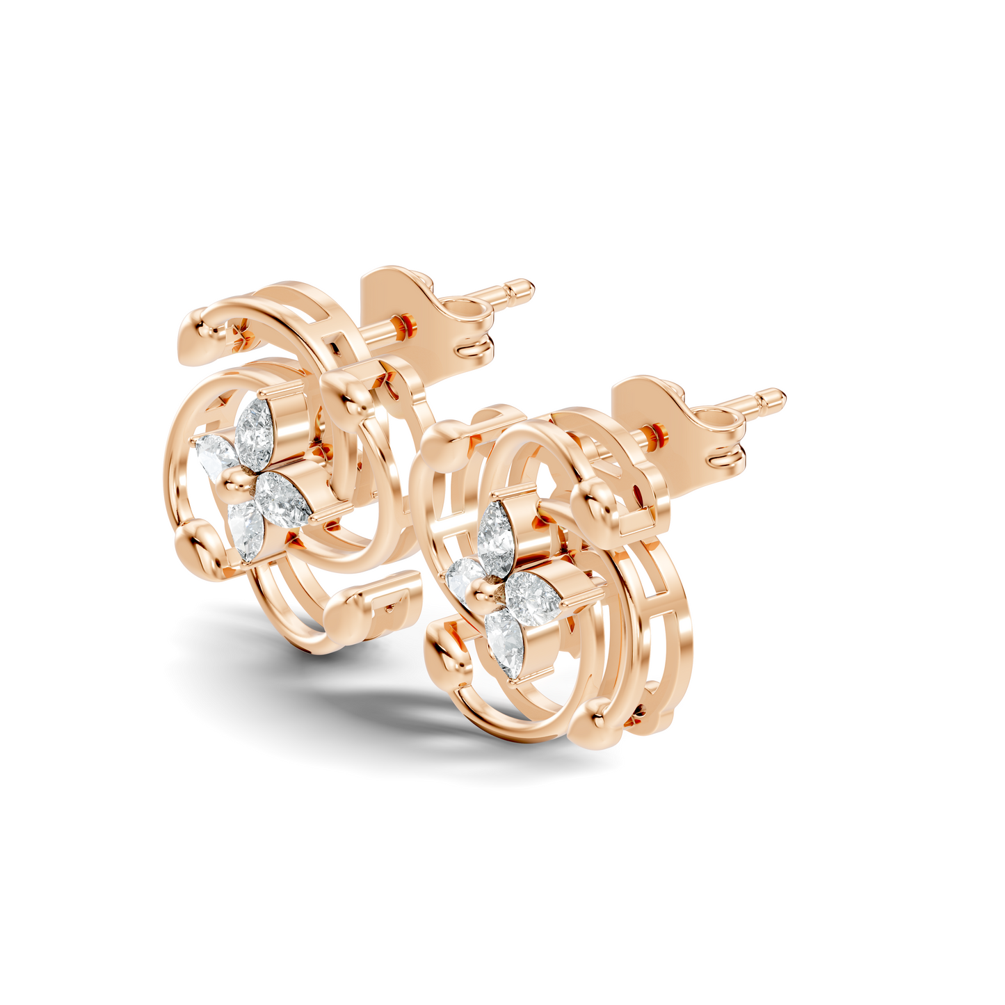 Stunning 14K White Gold Pear Cut Lab-Grown Diamond Earrings For Her Elegance - HIGHCARAT DIAMONDS