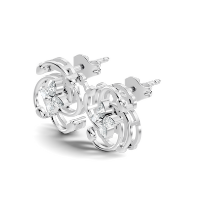 Stunning 14K White Gold Pear Cut Lab-Grown Diamond Earrings For Her Elegance - HIGHCARAT DIAMONDS