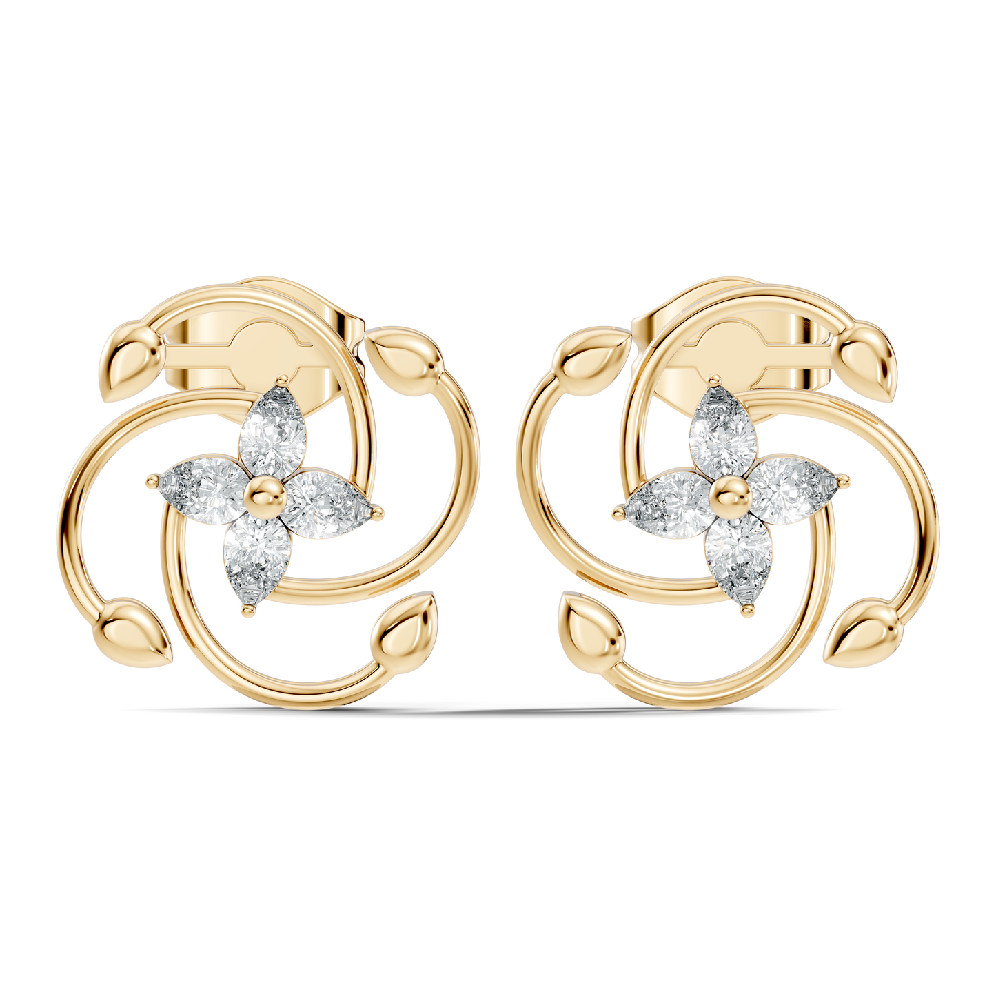 Stunning 14K White Gold Pear Cut Lab-Grown Diamond Earrings For Her Elegance - HIGHCARAT DIAMONDS