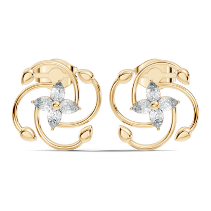 Stunning 14K White Gold Pear Cut Lab-Grown Diamond Earrings For Her Elegance - HIGHCARAT DIAMONDS