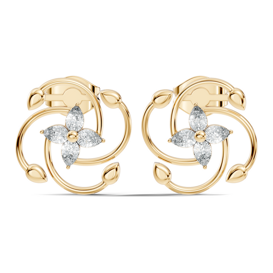 Stunning 14K White Gold Pear Cut Lab-Grown Diamond Earrings For Her Elegance - HIGHCARAT DIAMONDS