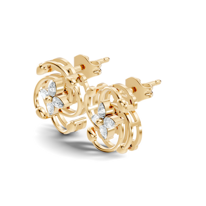 Stunning 14K White Gold Pear Cut Lab-Grown Diamond Earrings For Her Elegance - HIGHCARAT DIAMONDS