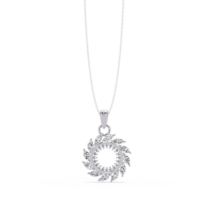 Marquise Lab Grown Diamond Swirl Circle Pendant - HIGHCARAT DIAMONDS