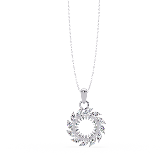 Marquise Lab Grown Diamond Swirl Circle Pendant - HIGHCARAT DIAMONDS