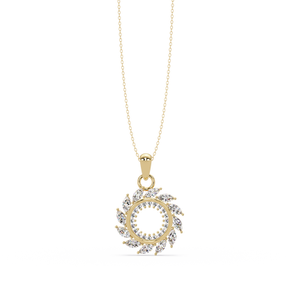 Marquise Lab Grown Diamond Swirl Circle Pendant - HIGHCARAT DIAMONDS