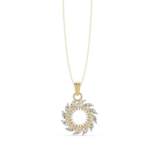 Marquise Lab Grown Diamond Swirl Circle Pendant - HIGHCARAT DIAMONDS