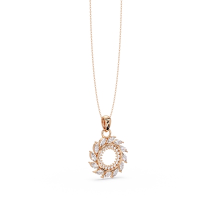 Marquise Lab Grown Diamond Swirl Circle Pendant - HIGHCARAT DIAMONDS