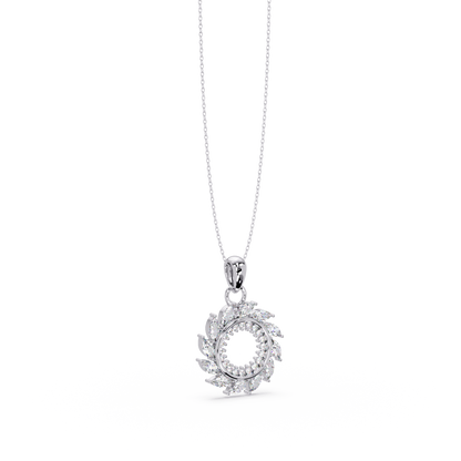 Marquise Lab Grown Diamond Swirl Circle Pendant - HIGHCARAT DIAMONDS