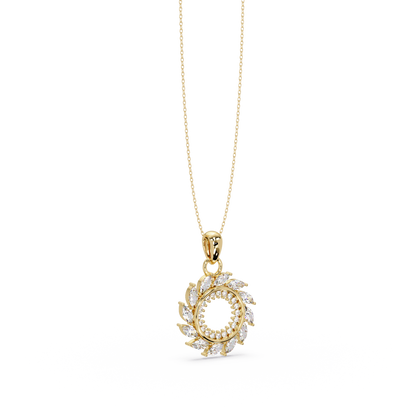 Marquise Lab Grown Diamond Swirl Circle Pendant - HIGHCARAT DIAMONDS