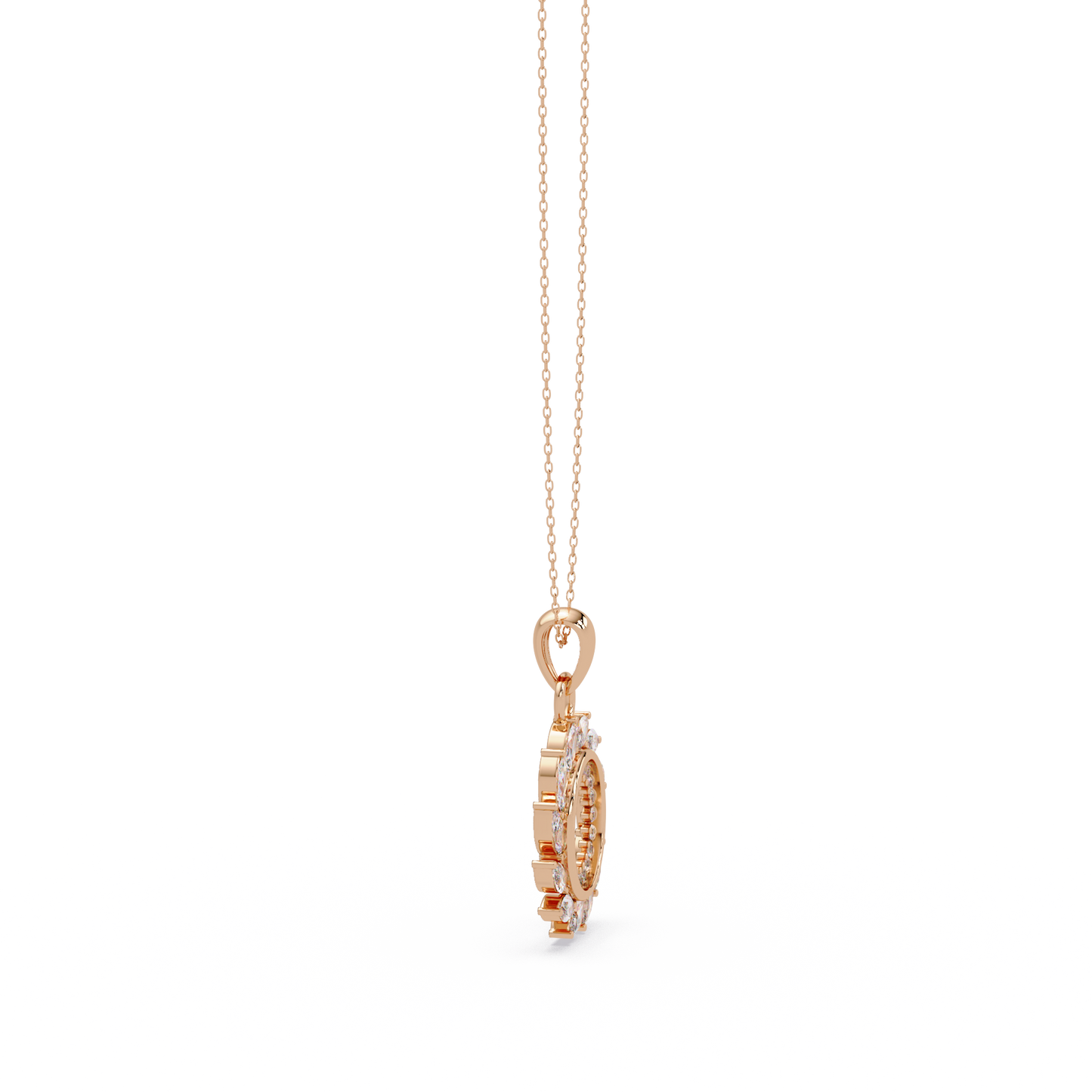 Marquise Lab Grown Diamond Swirl Circle Pendant - HIGHCARAT DIAMONDS