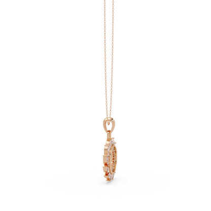 Marquise Lab Grown Diamond Swirl Circle Pendant - HIGHCARAT DIAMONDS