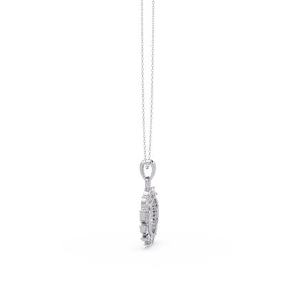 Marquise Lab Grown Diamond Swirl Circle Pendant - HIGHCARAT DIAMONDS