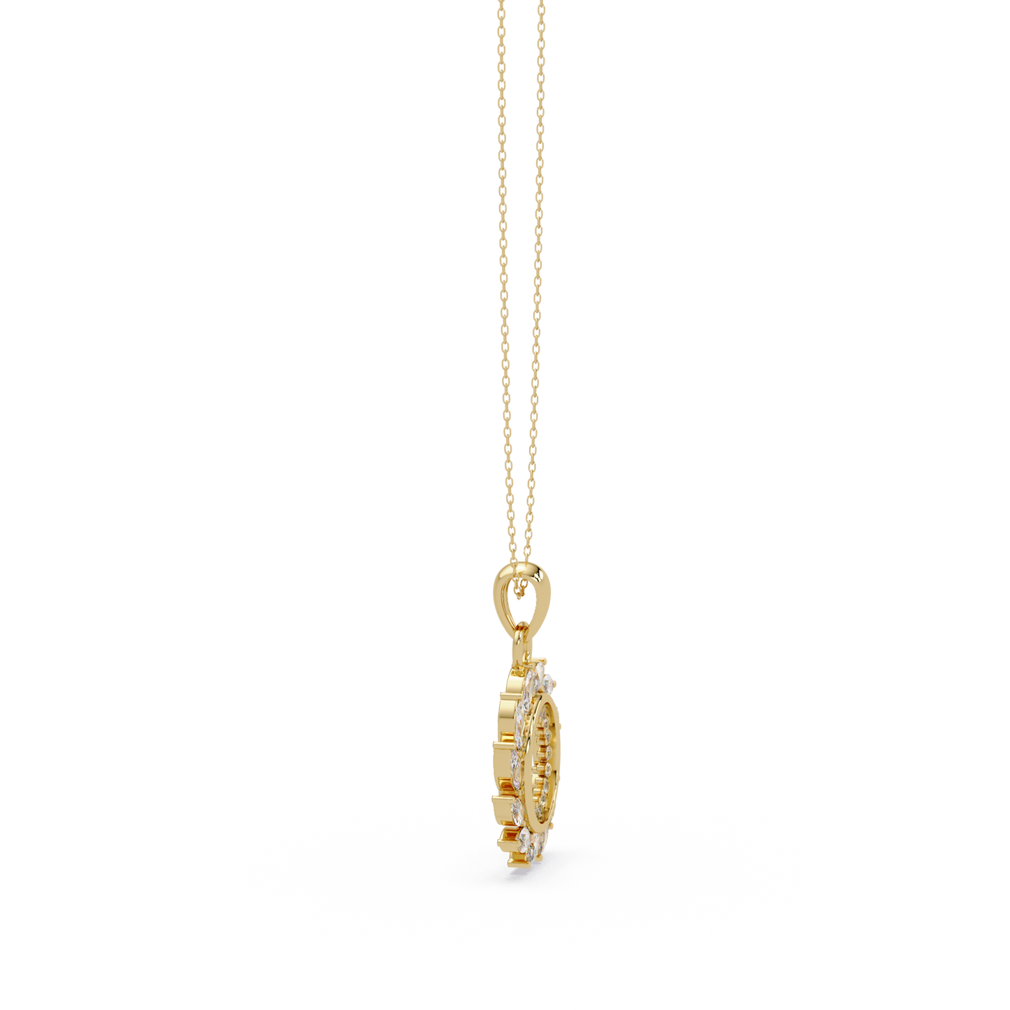 Marquise Lab Grown Diamond Swirl Circle Pendant - HIGHCARAT DIAMONDS