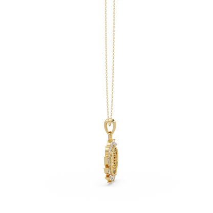 Marquise Lab Grown Diamond Swirl Circle Pendant - HIGHCARAT DIAMONDS
