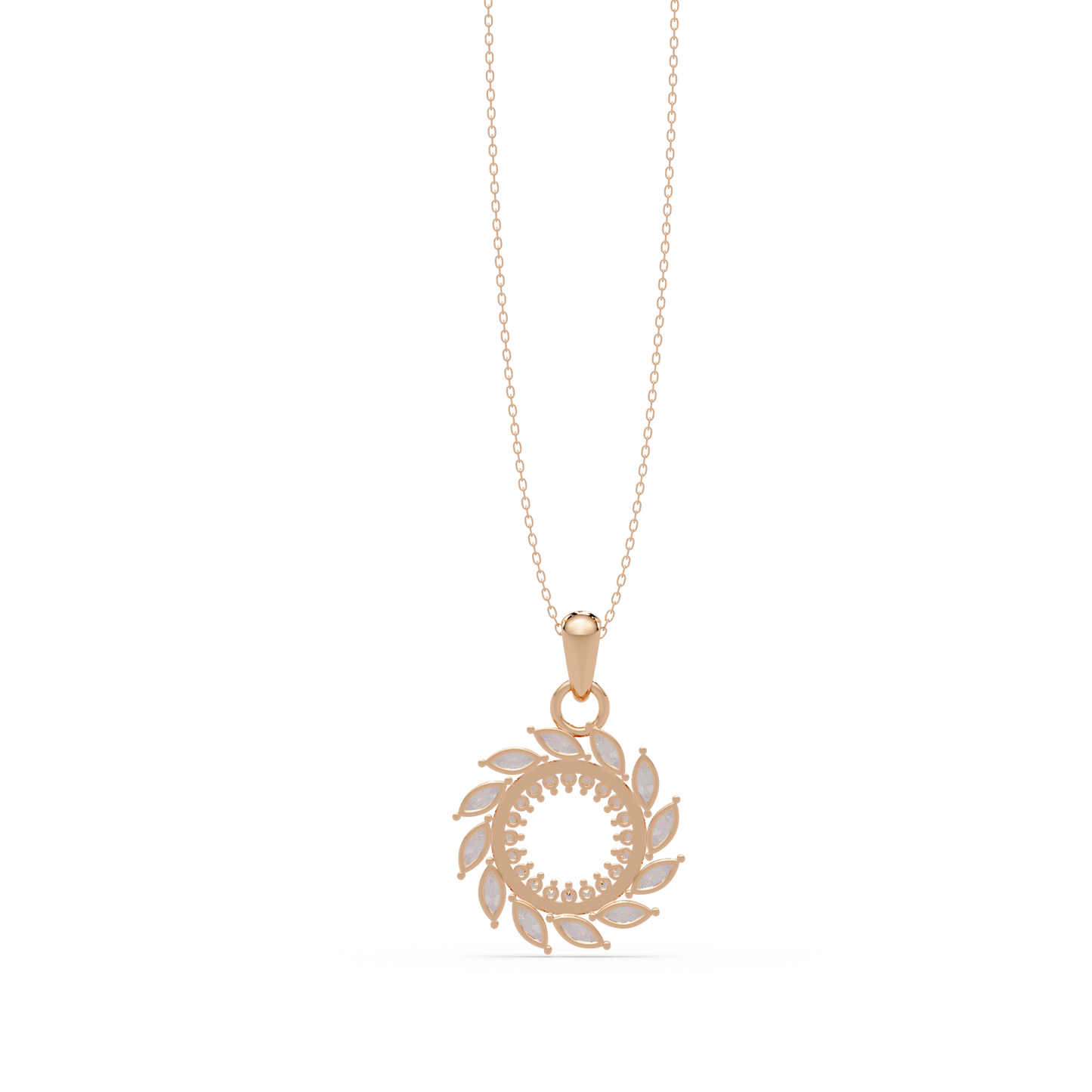 Marquise Lab Grown Diamond Swirl Circle Pendant - HIGHCARAT DIAMONDS