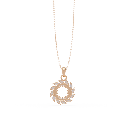 Marquise Lab Grown Diamond Swirl Circle Pendant - HIGHCARAT DIAMONDS
