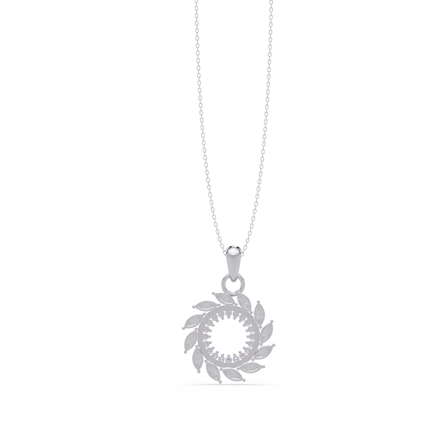 Marquise Lab Grown Diamond Swirl Circle Pendant - HIGHCARAT DIAMONDS