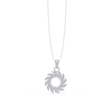 Marquise Lab Grown Diamond Swirl Circle Pendant - HIGHCARAT DIAMONDS