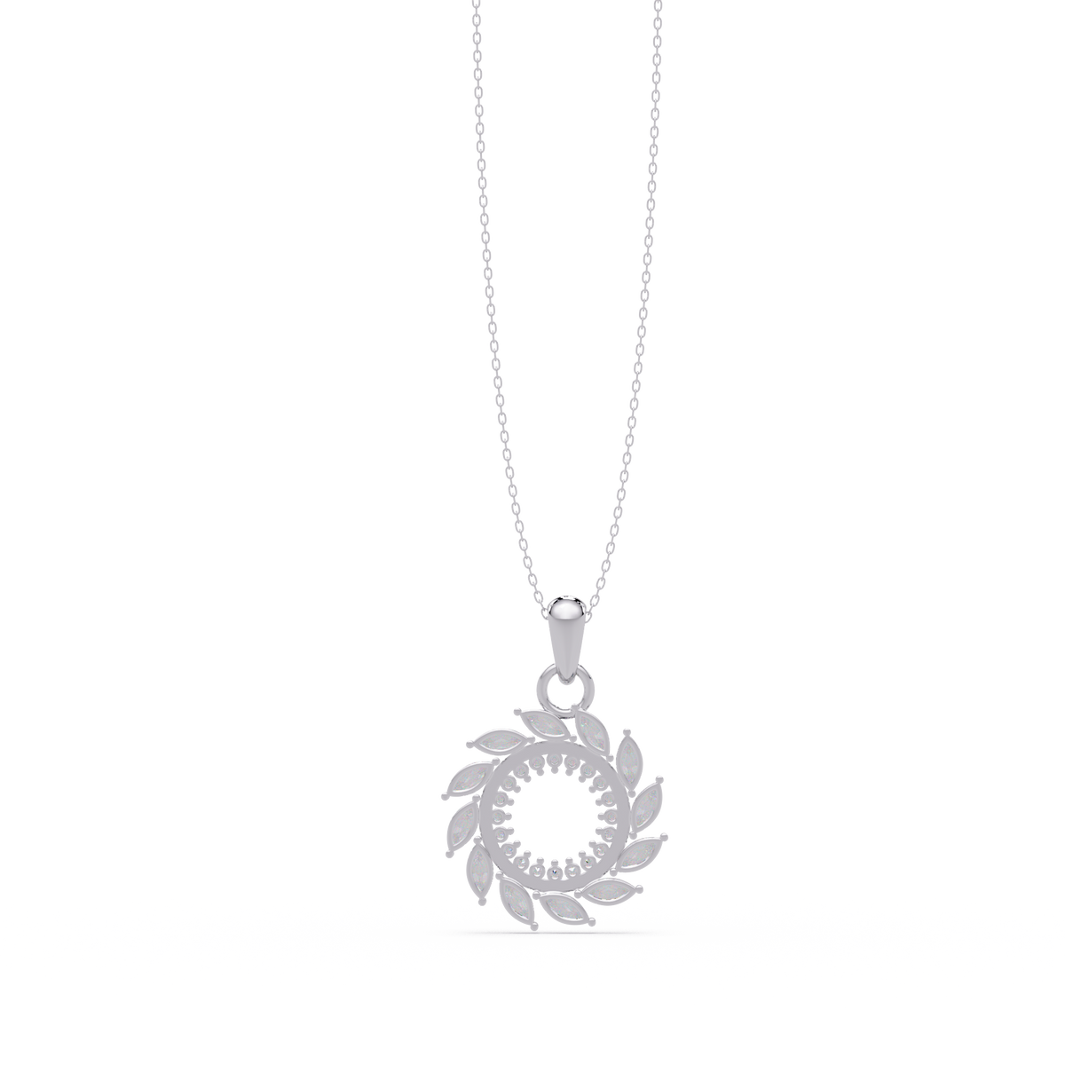 Marquise Lab Grown Diamond Swirl Circle Pendant - HIGHCARAT DIAMONDS