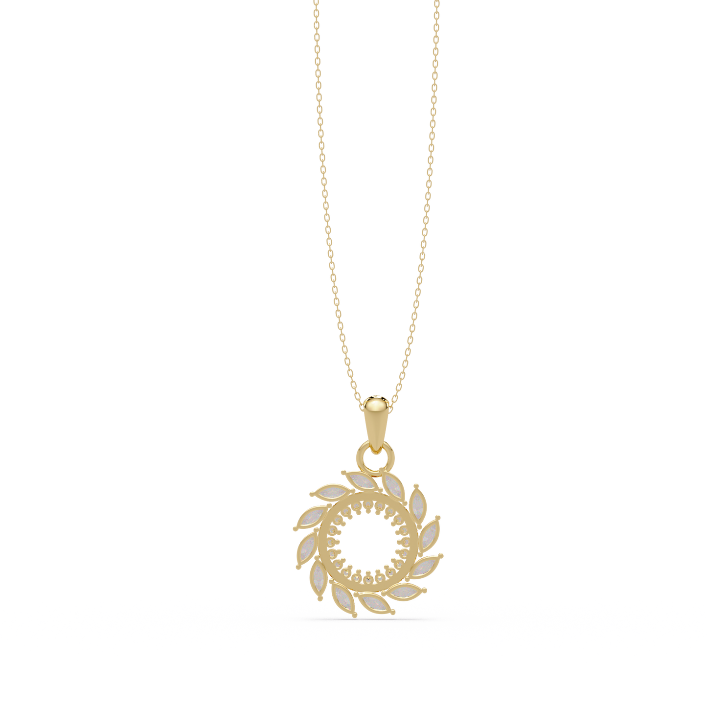 Marquise Lab Grown Diamond Swirl Circle Pendant - HIGHCARAT DIAMONDS