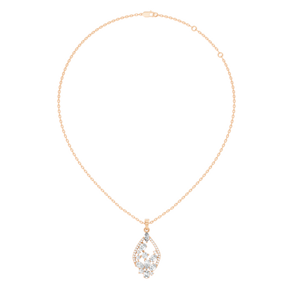 Marquise & Oval Cut Lab-Grown Diamond Pendant Teardrop Necklace In Elegant Jewelry Gift For Her