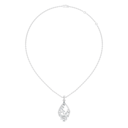 Marquise & Oval Cut Lab-Grown Diamond Pendant Teardrop Necklace In Elegant Jewelry Gift For Her
