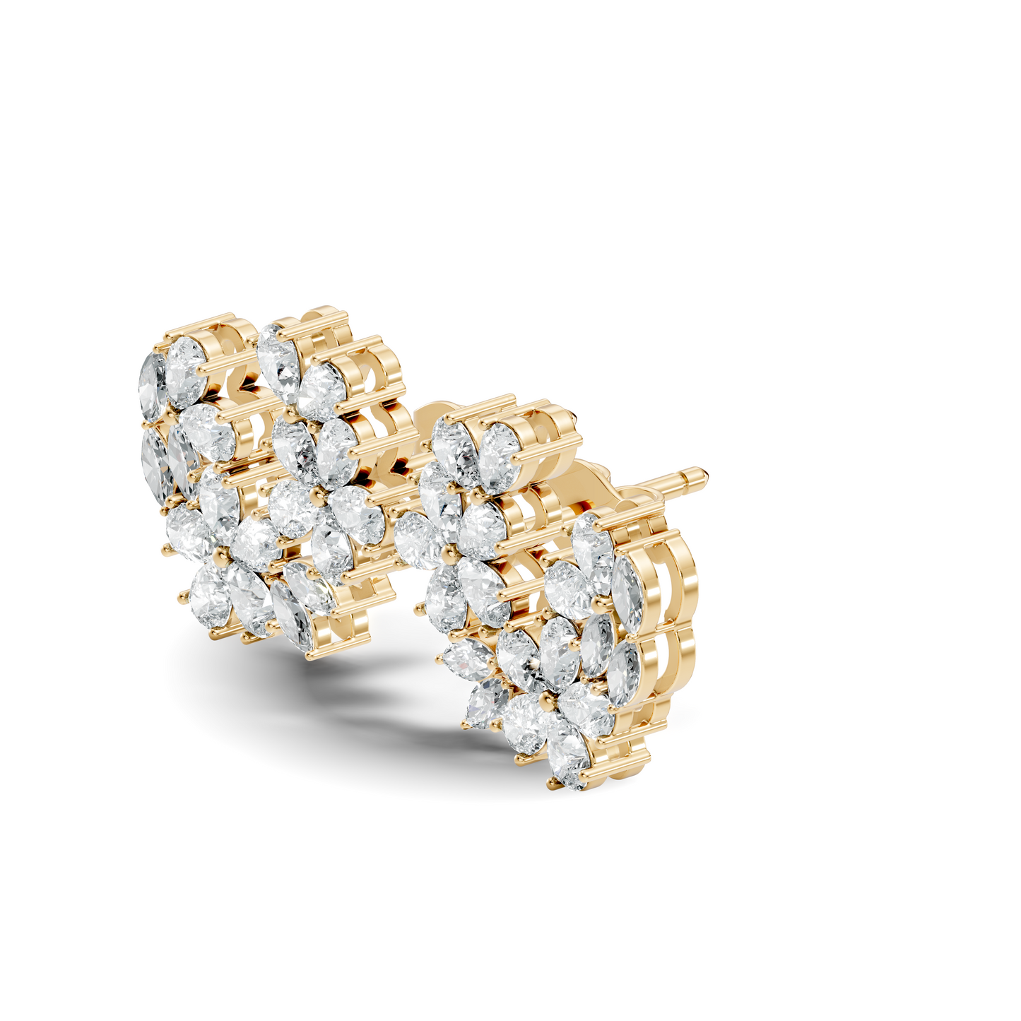 3.89 Ct Stunning Marquise And Pear Diamond Floral Stud Earrings Daliy Wear Earring For Women - HIGHCARAT DIAMONDS