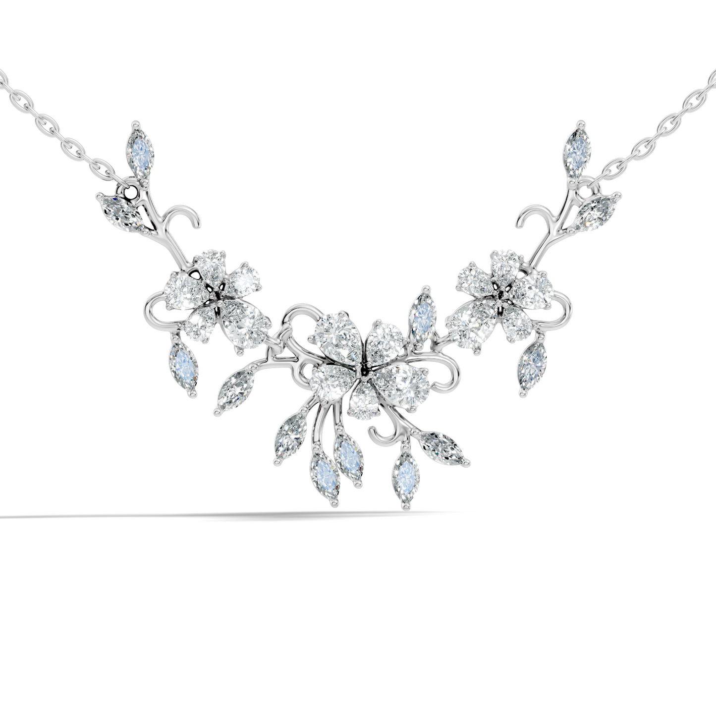 Round Cut Elegant Jewelry For Women New Pendant Natural Diamond Golden Blossom - HIGHCARAT DIAMONDS