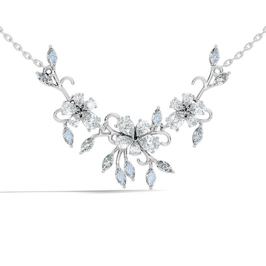 Round Cut Elegant Jewelry For Women New Pendant Natural Diamond Golden Blossom - HIGHCARAT DIAMONDS
