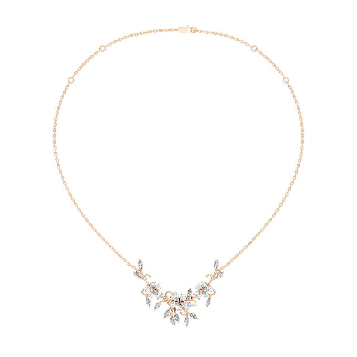 Round Cut Elegant Jewelry For Women New Pendant Natural Diamond Golden Blossom - HIGHCARAT DIAMONDS