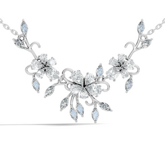 Round Cut Elegant Jewelry For Women New Pendant Natural Diamond Golden Blossom - HIGHCARAT DIAMONDS