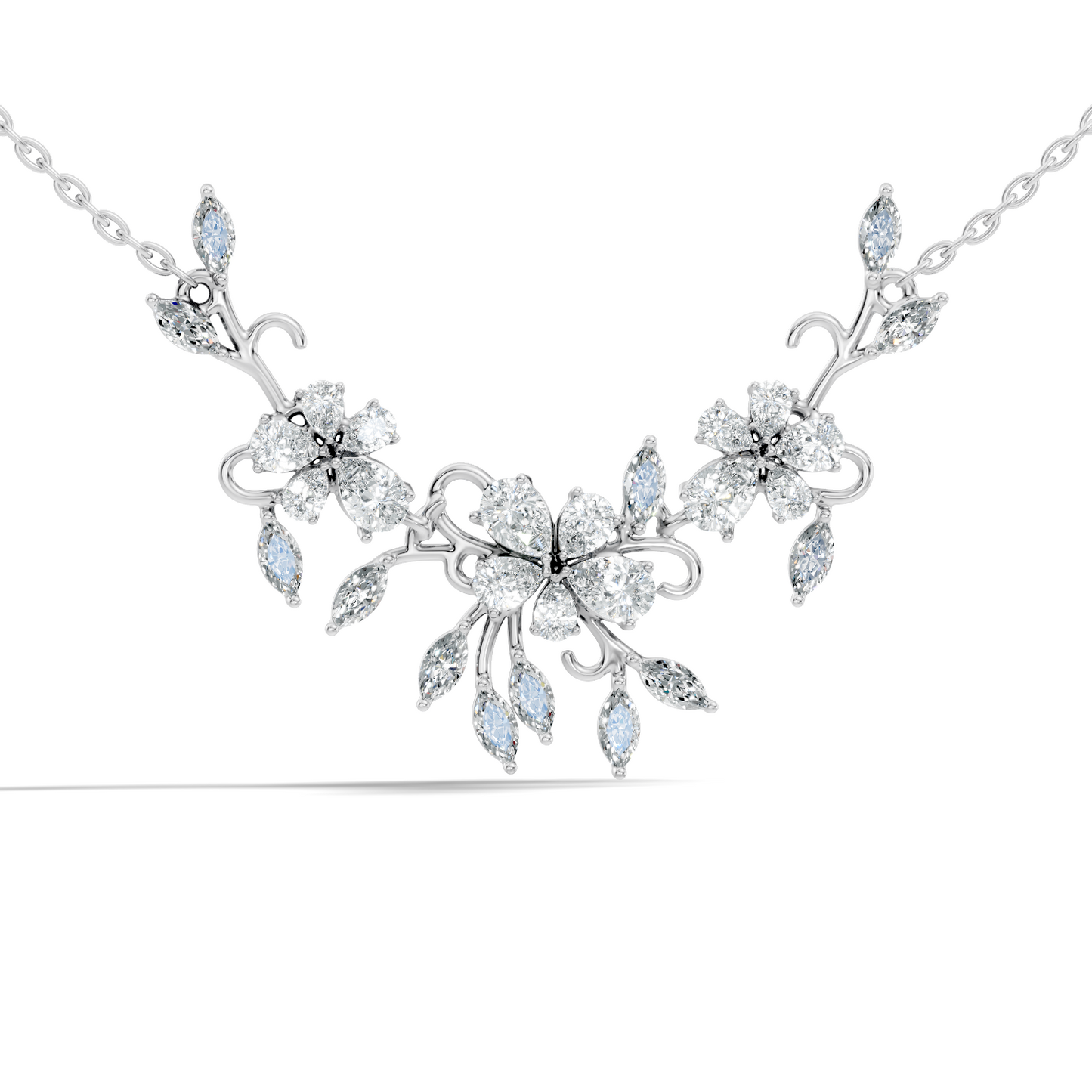 Round Cut Elegant Jewelry For Women New Pendant Natural Diamond Golden Blossom - HIGHCARAT DIAMONDS