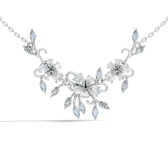 Round Cut Elegant Jewelry For Women New Pendant Natural Diamond Golden Blossom - HIGHCARAT DIAMONDS