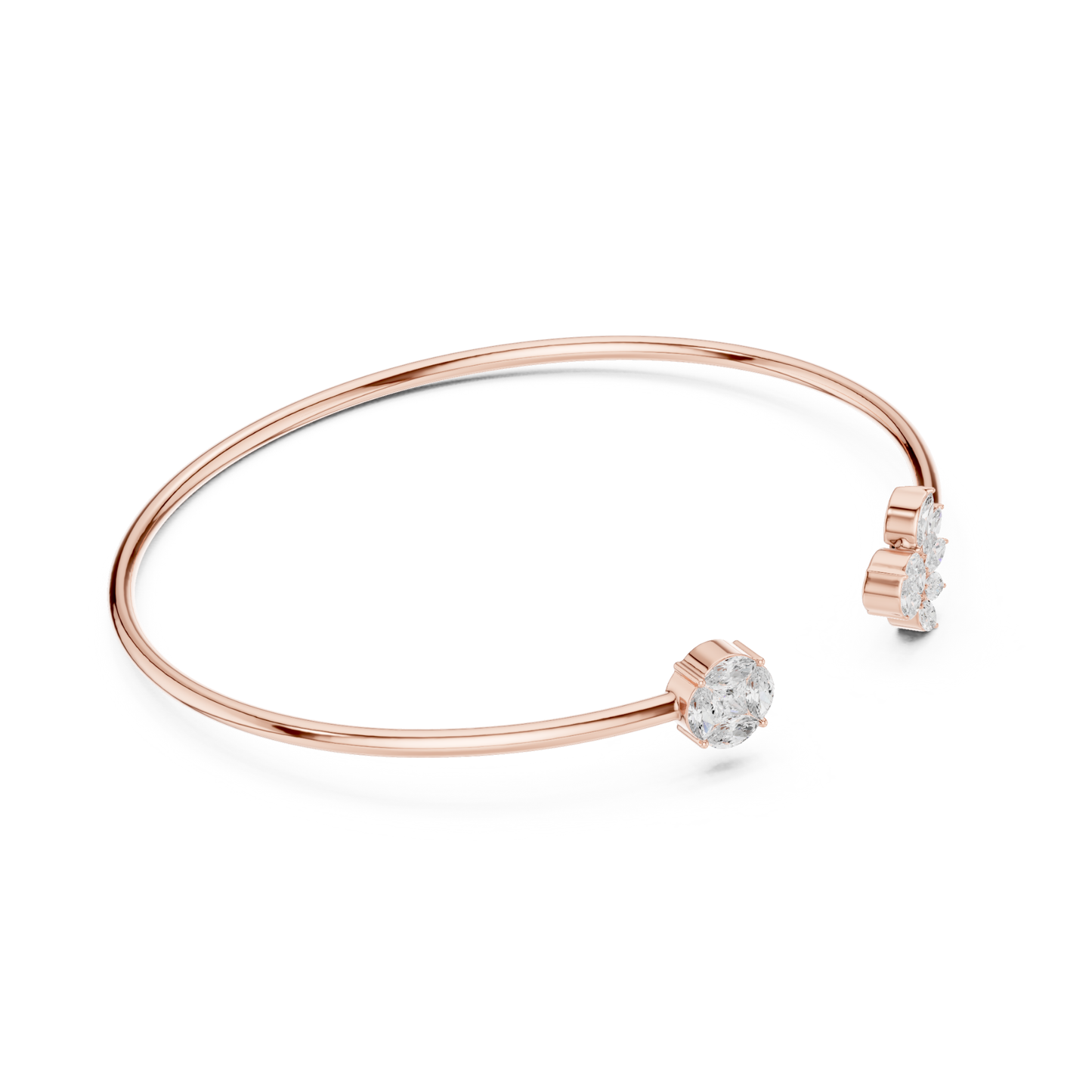 Marquise & Princess Cut Lab Grown Diamond Handcrafted Dainty Bracelet - HIGHCARAT DIAMONDS