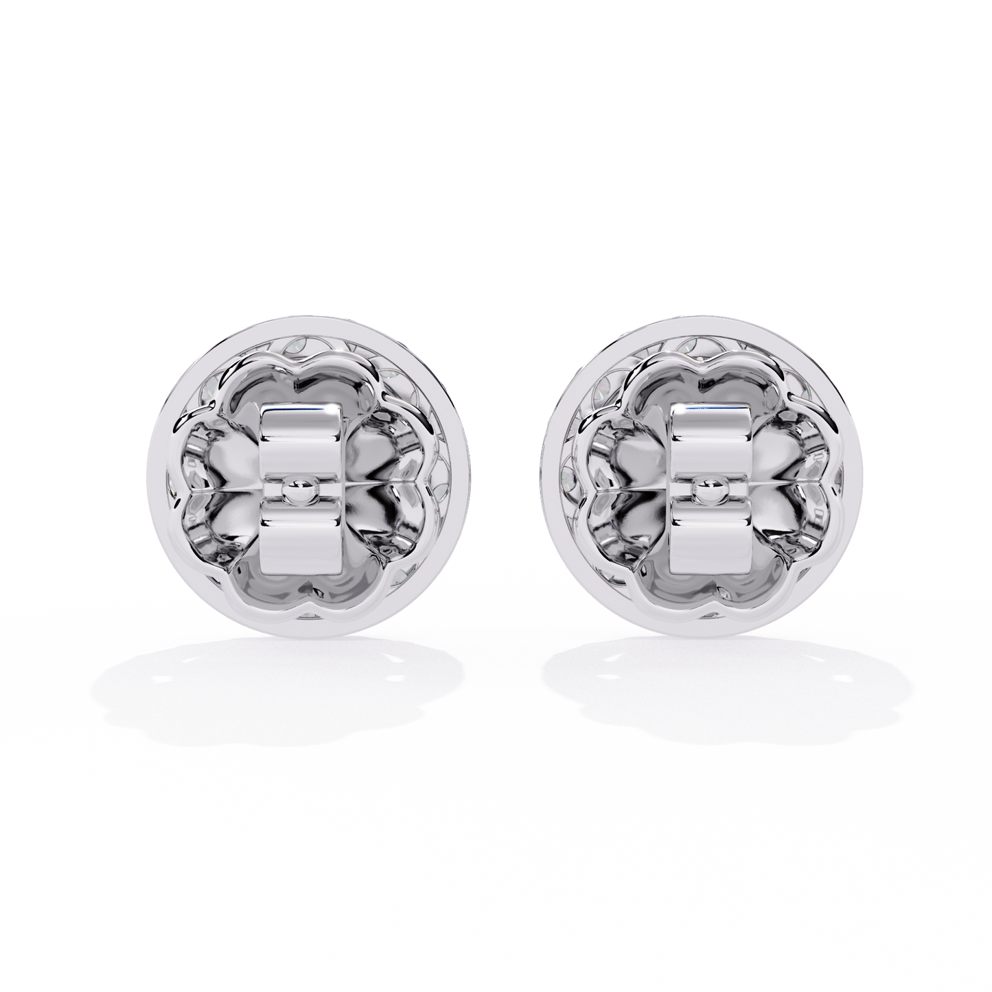 Marquise And Round Cut Diamond Halo Style Prong Set Statement Screw Back Stud Earring Annivrasry Gift - HIGHCARAT DIAMONDS