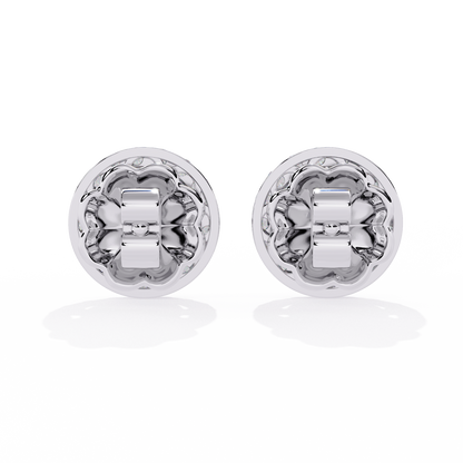 Marquise And Round Cut Diamond Halo Style Prong Set Statement Screw Back Stud Earring Annivrasry Gift - HIGHCARAT DIAMONDS