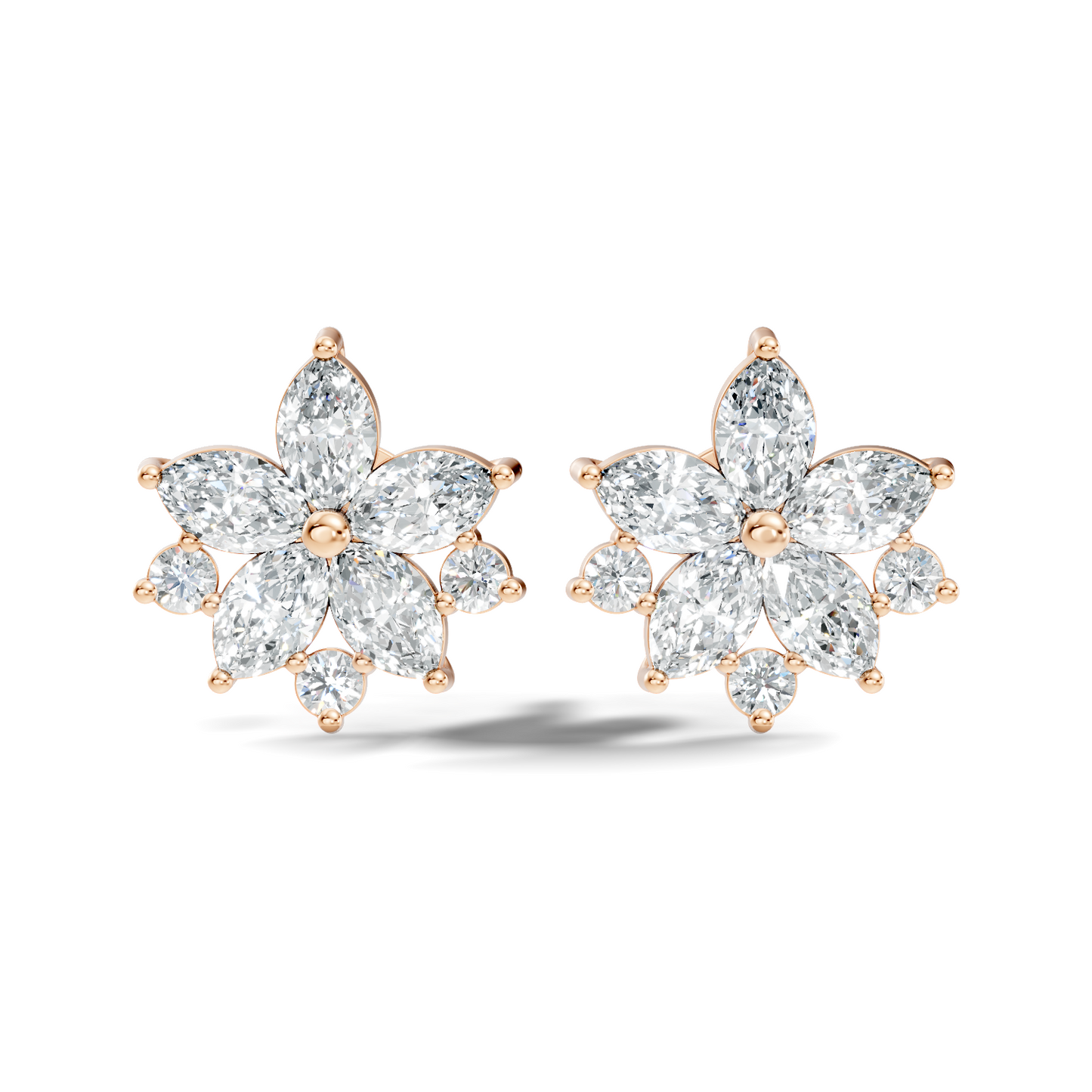 2.18 Ct Marquise & Round Shape Lab Grown Diamond New Unique Shinning Every Occasionally Wedding Earring - HIGHCARAT DIAMONDS