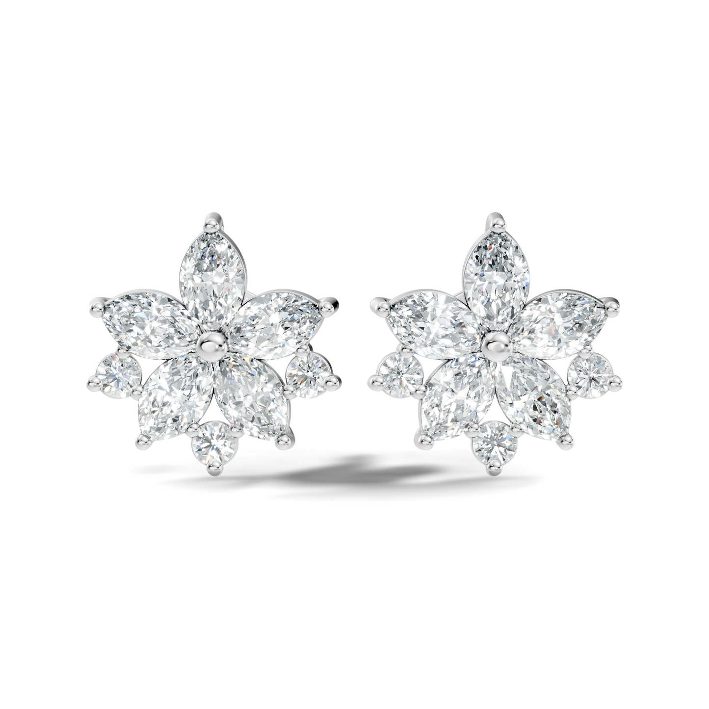 2.18 Ct Marquise & Round Shape Lab Grown Diamond New Unique Shinning Every Occasionally Wedding Earring - HIGHCARAT DIAMONDS