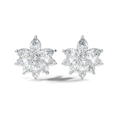 2.18 Ct Marquise & Round Shape Lab Grown Diamond New Unique Shinning Every Occasionally Wedding Earring - HIGHCARAT DIAMONDS
