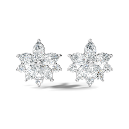 2.18 Ct Marquise & Round Shape Lab Grown Diamond New Unique Shinning Every Occasionally Wedding Earring - HIGHCARAT DIAMONDS